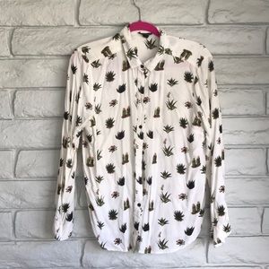 cactus desert print topshop button down shirt
